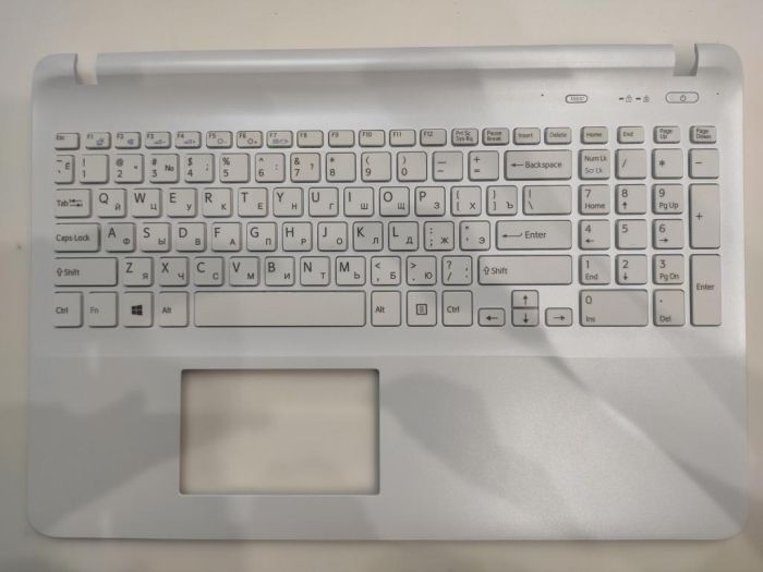 Клавиатура Sony SVF15 белая с топкейсом 149240561RU, 9Z.NAEBQ.00R, NSK-SN0BQ
