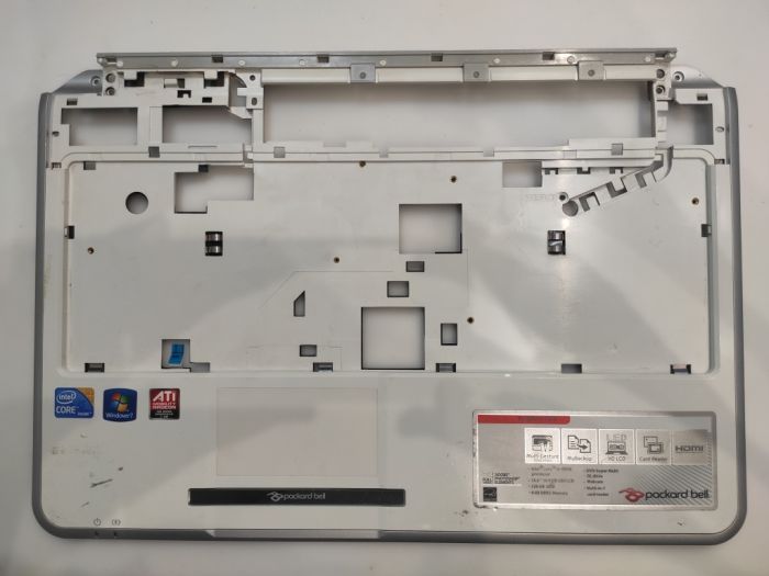 Верхняя часть корпуса (топкейс) Packard Bell tj76 белый WIS604GH03002