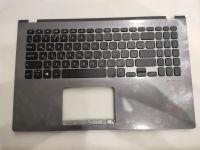 Топкейс, клавиатура для ноутбука Asus X509 X509UA, X509UB черная с серым топкейсом