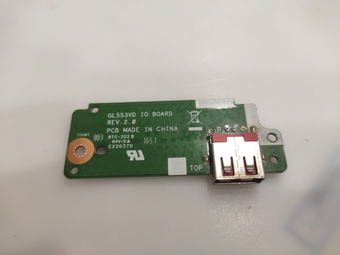 Дочерняя плата Asus GL553V GL553VD IO Board rev 2.0 с разъемом USB 60NB0DW0-IO1020