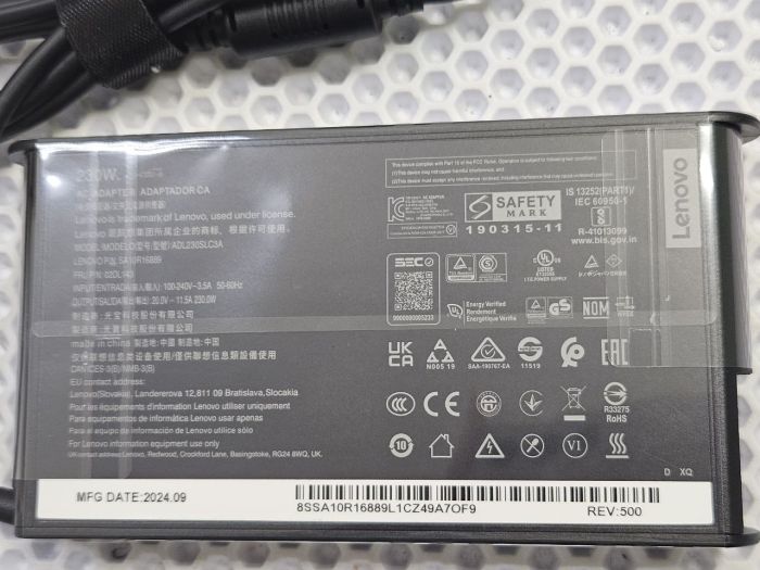 Блок питания для ноутбука Lenovo 20V 11.5A 230W прямоугольный разъем