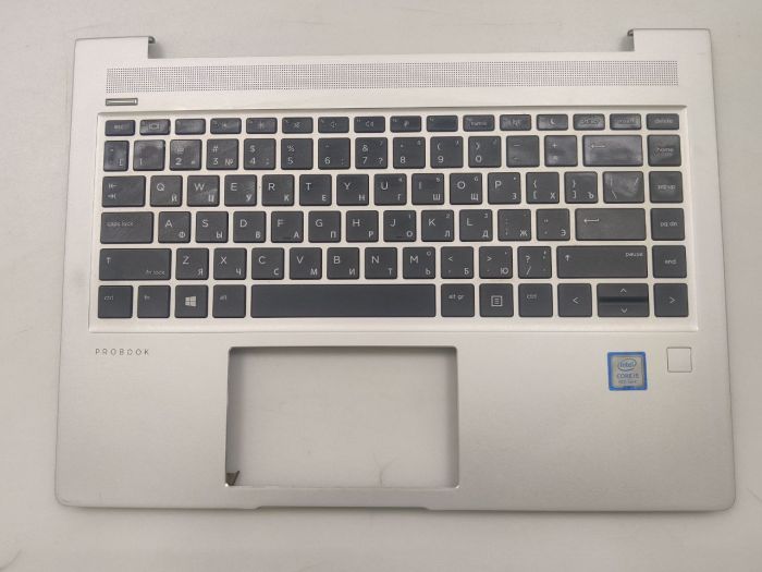 Верхняя часть корпуса (Топкейс) с клавиатурой для ноутбука HP ProBook 440 G6 со сканером отпечатка пальца