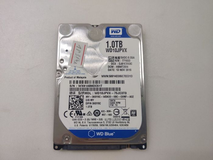 Жесткий диск HDD 2.5" WD WD10JPVX 1TB БУ, 100%