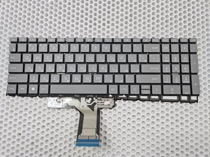 Клавиатура для ноутбука HP 15-FC 15-FD серая, с подсветкой