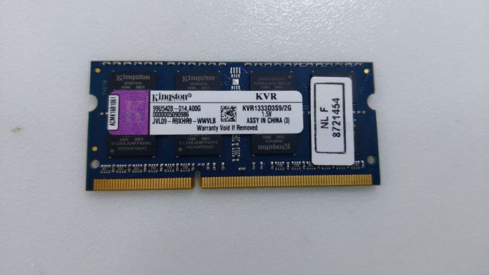 Оперативная память Kingston ValueRAM 2 ГБ DDR3 1333 МГц SODIMM CL9 KVR1333D3S9/2G