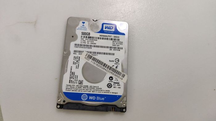 Жесткий диск HDD 2.5"  WD 500GB wd5000lpvt