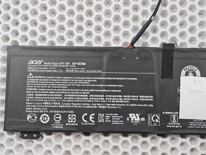 Аккумулятор AP18E8M для Acer ориг, бу, износ 9%