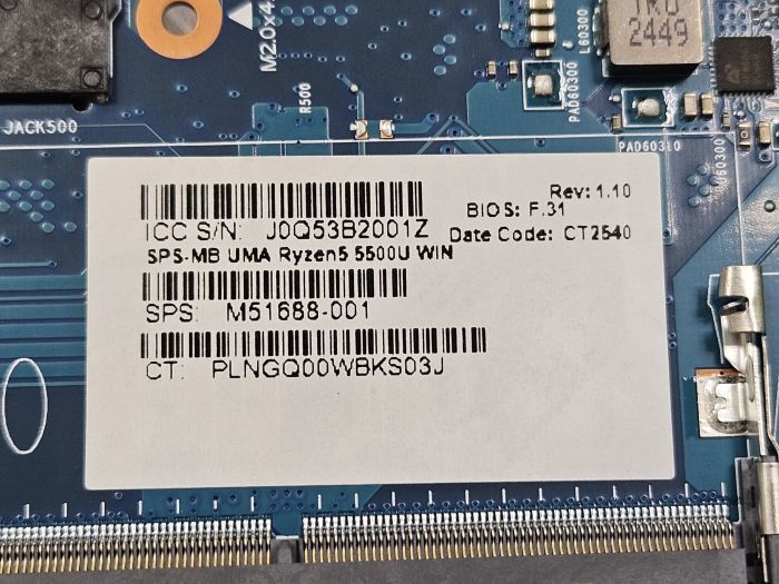 Материнская плата HP 17-CP 6050A3260801-mb-a01 ( A1) 17N_amd_FP6 R5 5500U CPU M51687-601 6050A3260801-MB-A01