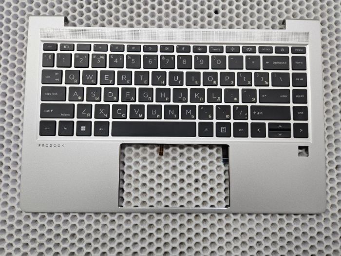 Верхняя часть корпуса (топкейс) для HP ProBook 440 G10 445 G10 с подсветкой, серебро