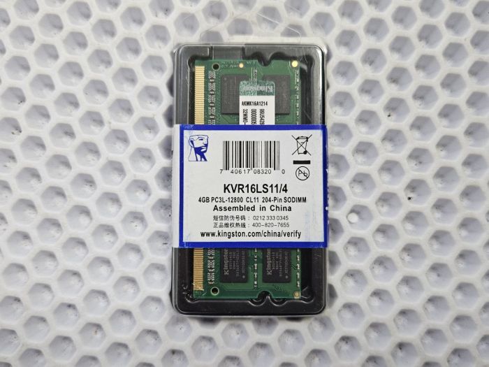 Оперативная память SO-DIMM DDR3L, 4 Гб, 1600 МГц (PC-12800), Kingston KVR16LS11/4