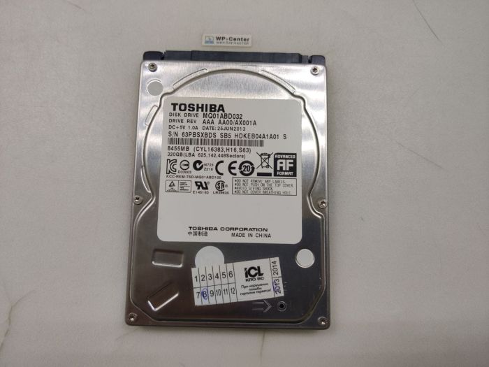 Жесткий диск HDD 2.5" Toshiba 320 GB MQ01ABD032 БУ, 100%