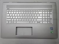 Верхняя часть корпуса (топкейс) с клавиатурой для ноутбука Hp Envy 17-AE 6070b1167201 серебро (подклеена футорка)