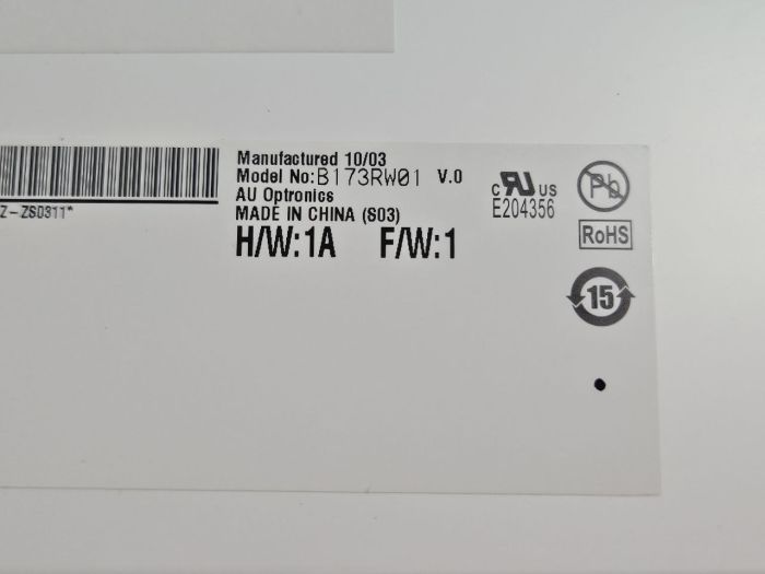 Матрица B173RW01 17.3"|1600x900|глянцевая|Normal|40 pin бу