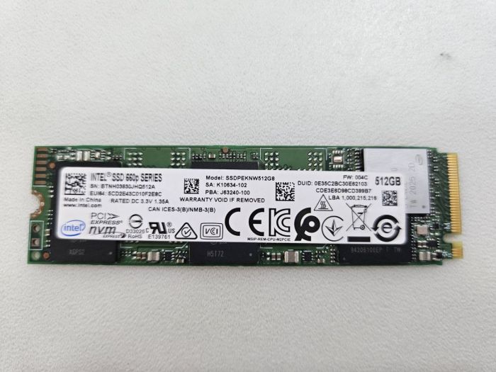 SSD накопитель M.2 NVMe Intel 660p Series [SSDPEKNW512GB]