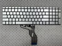 Клавиатура для HP 15s-fq, 15s-eq, 15-dy, 15-bs серебристая, с подсветкой