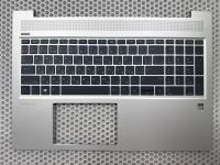 Верхняя часть корпуса (топкейс) с клавиатурой для HP ProBook 450 G6 с подсветкой серебро