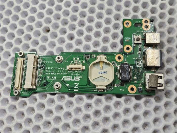 Дочерняя плата с кнопкой включения, USB, разъемом питания, LAN K42JC IO Board rev.2.1 для ноутбука Asus K42