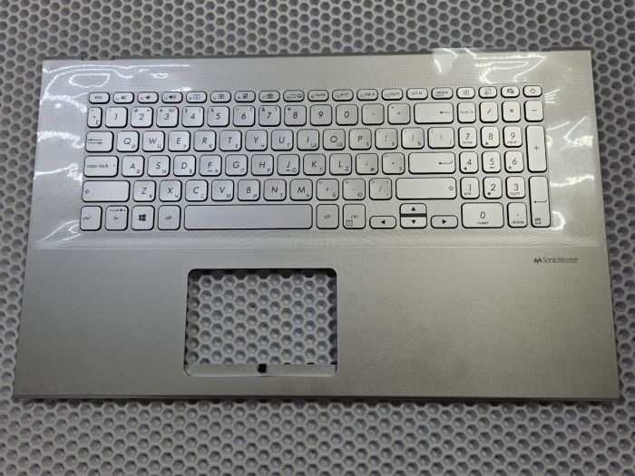 Верхняя часть корпуса (топкейс) для Asus Vivobook 17 X712 с клавиатурой, с подсветкой (серебро)