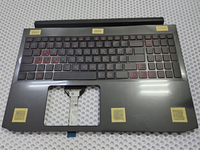 Верхняя часть корпуса (топкейс) с клавиатурой для ноутбука Acer Nitro 5 AN515-45 с красной подсветкой