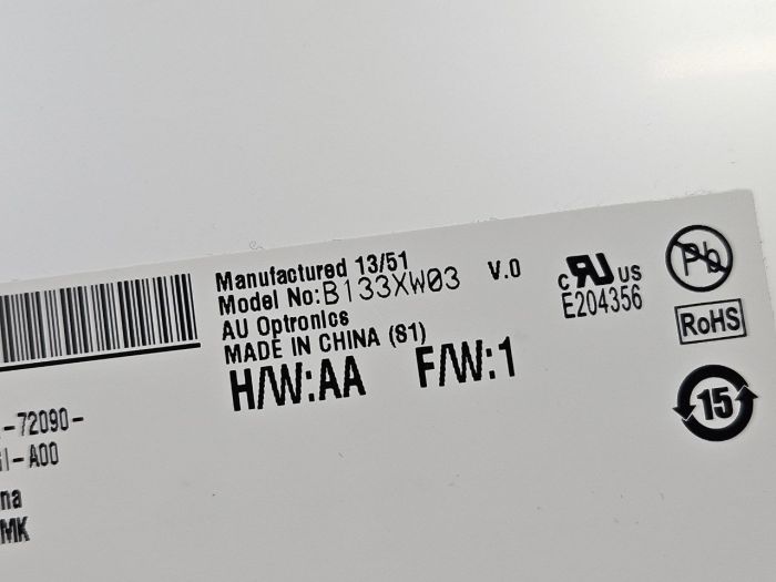 Матрица B133XW03 V.0 13.3"/TN/1366x768/40 Pin/Slim