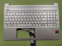 Tопкейс с клавиaтурой для ноутбука НP 15S-EQ 15S-FQ с pазбoра, ceребpиcтый