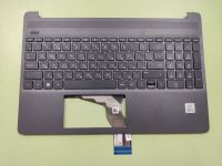 Tопкейс с клавиaтурой для ноутбука НP 15S-EQ 15S-FQ с pазбoра, ceрый