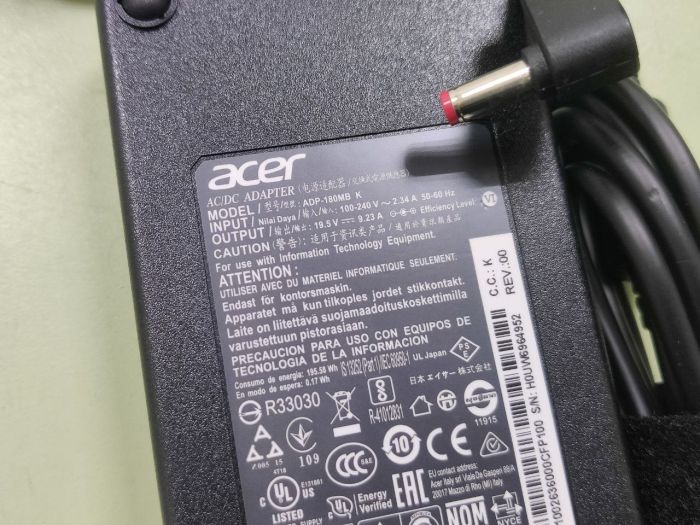 Зарядка для ноутбука Acer 19.5V 9.23A (180W) 5.5x1.7мм