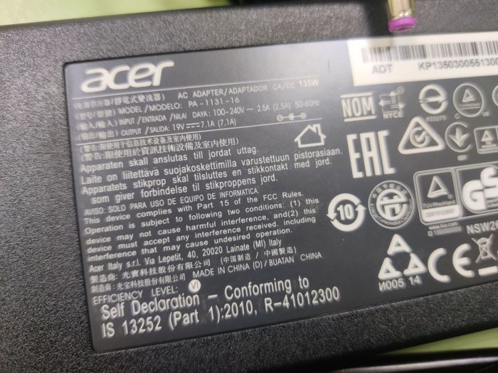 Зарядка для ноутбука Acer 19,5V 7,1A (135W) 5,5x1,7мм
