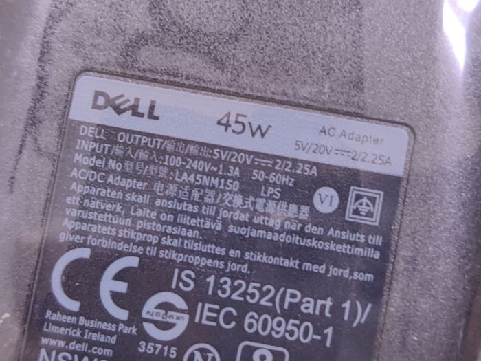 Зарядка для ноутбука Dell 45W 5/20V-2/2.25A Type-C
