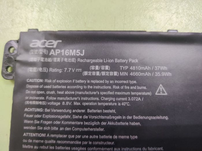 Аккумулятор для ноутбука Acer (AP16M5J) Aspire A315-51 бу, износ 12%