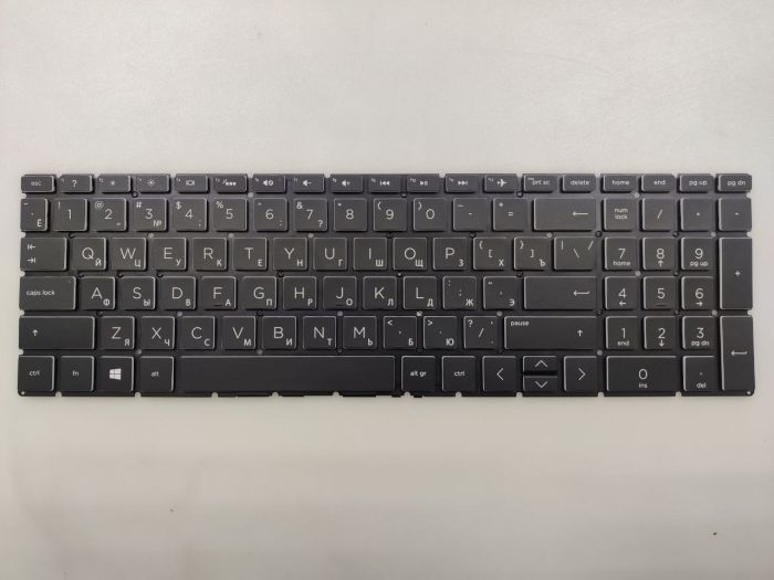 Клавиатура для ноутбука HP 250 G7, 255 G7 черная без рамки, с подсветкой