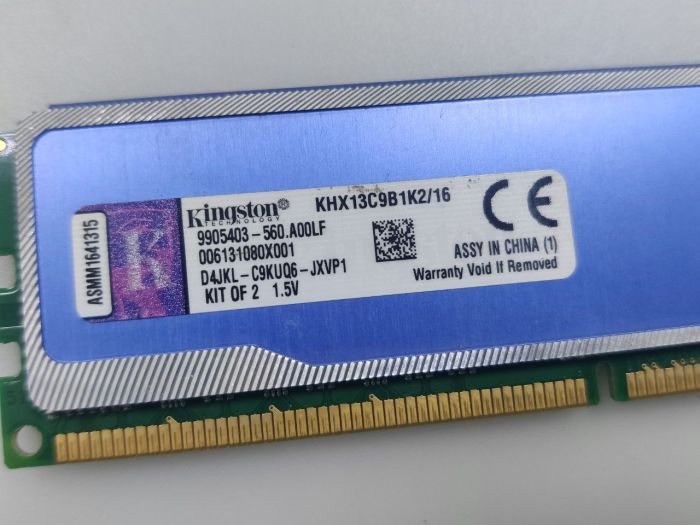 Оперативная память HyperX 8 ГБ DDR3 1333 МГц DIMM CL9 KHX13C9B1K2/16 одна планка, б/у