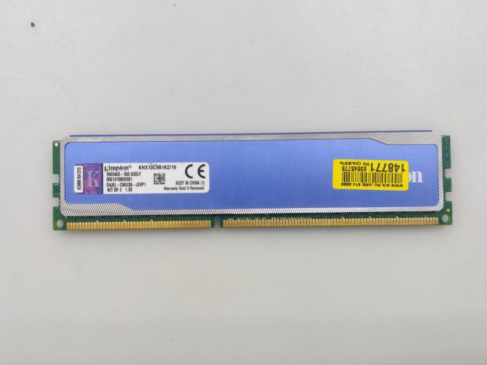 Оперативная память HyperX 8 ГБ DDR3 1333 МГц DIMM CL9 KHX13C9B1K2/16 одна планка, б/у