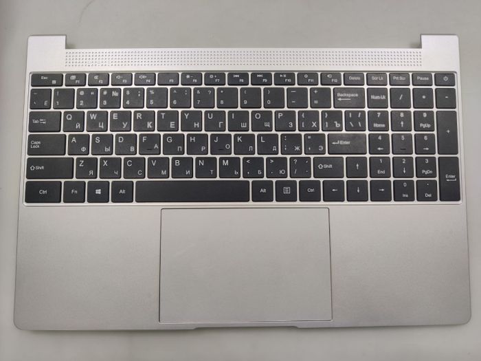 Верхняя часть корпуса (топкейс) с клавиатурой ноутбука Azerty RB-1550 серебристый
