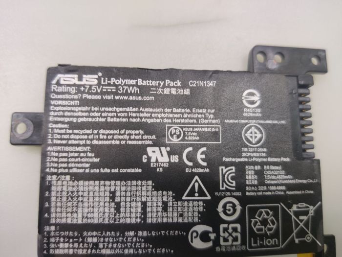 Аккумулятор для ноутбука Asus (C21N1347) X555, A555L оригинал, бу, износ 12%