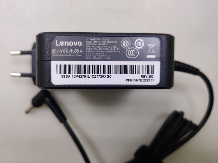 Зарядка для ноутбука Lenovo 20V 3.25A (65W) 4.0x1.7мм (квадратная) вилка сбоку