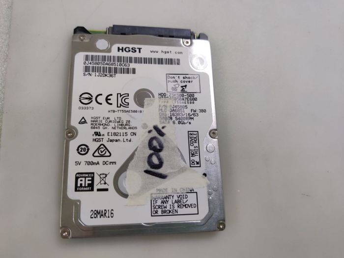 Жесткий диск HGST 500гб HTS545050A7E680 бу, 100%