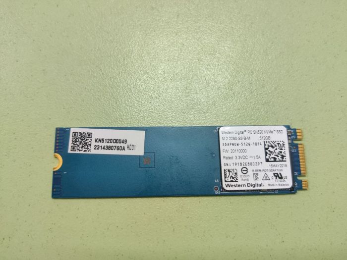 Твердотельный накопитель Western Digital SSD M.2 2280  NVMe 512гб PC SN520